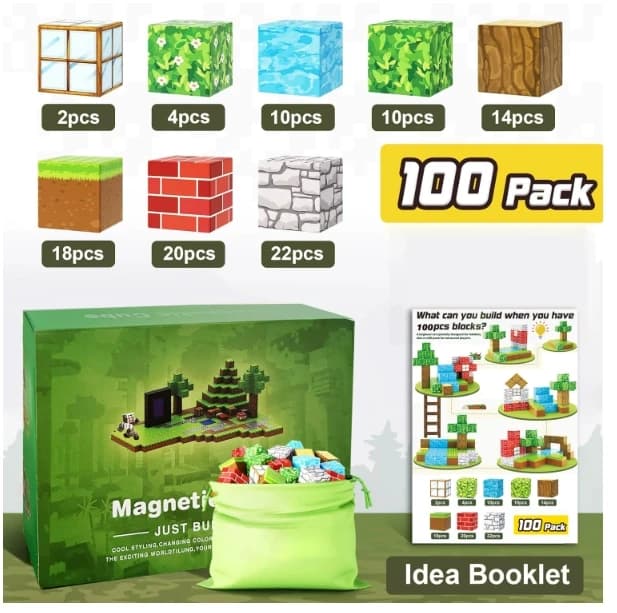 100 sztuk klocków magnetycznych Montessori